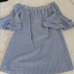 Ces Femme Striped Blue and White Kids Dress